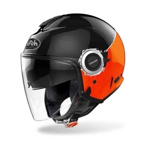 Casti AIROH HELIOS FLUO BLACK/ORANGE GLOSS