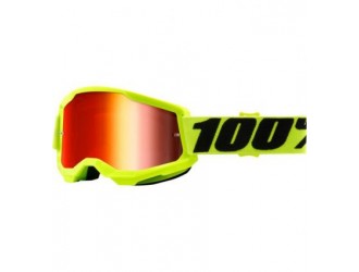 100% STRATA 2 Goggle Yellow Mirror Red Lens