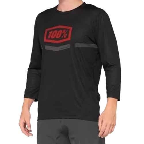 Lichidari stoc echipamente Bike 100% AIRMATIC 3/4 Sleeve Jersey Black/Red