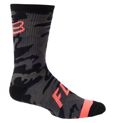 FOX MTB SOCKS 8" DEFEND SOCK BLK CAMO