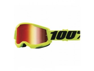 100% STRATA 2 Goggle Fluo/Yellow - Mirror Red Lens